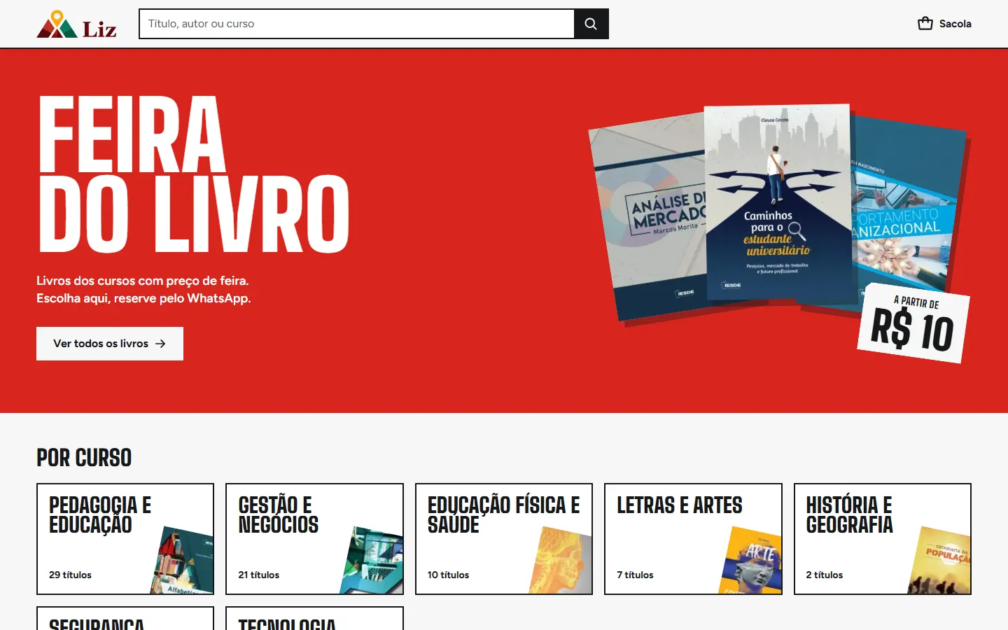 A abertura da Feira do Livro no computador